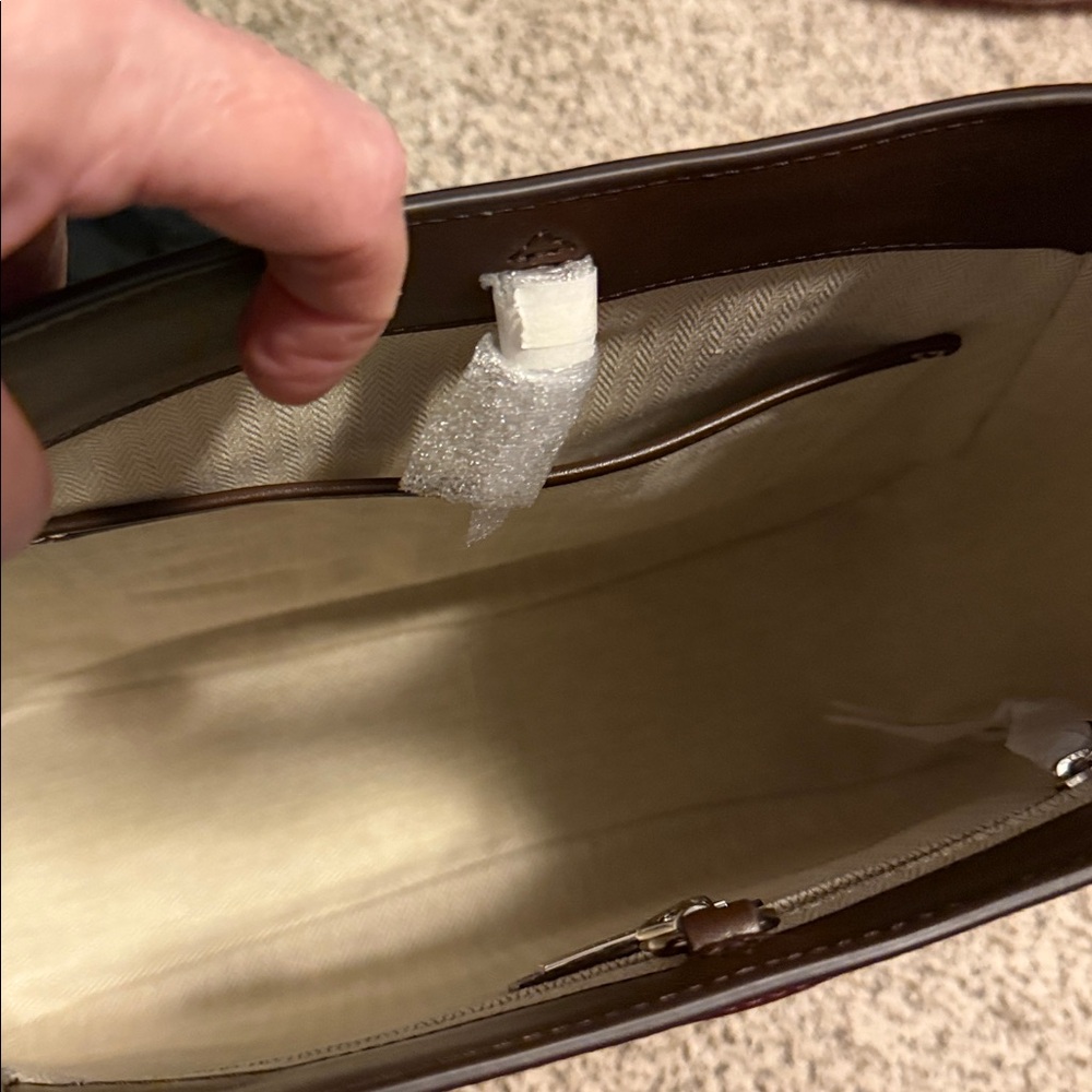Ralph lauren Large Tanner bag in brown leather - Picture 4 of 7